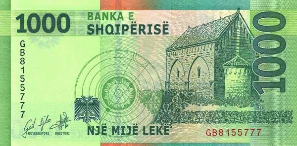 Албания: 1000 леков 2019 г. (реверс)