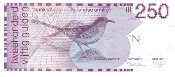 Нидерландские Антиллы: 250 гульденов 1986 г. (аверс)