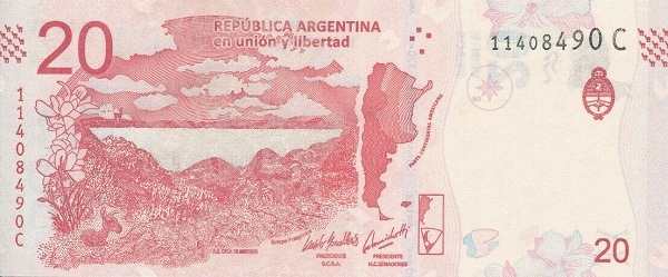 Аргентина: 20 песо (2017 г.) (реверс)