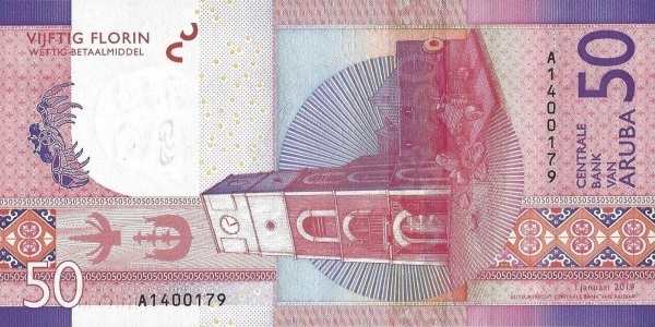 Аруба: 50 флоринов 2019 г. (реверс)