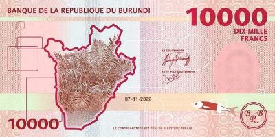 Бурунди: 10000 франков 2022 г. (реверс)