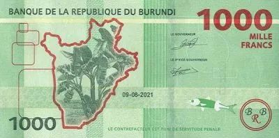 Бурунди: 1000 франков 2021-2023 г. (реверс)
