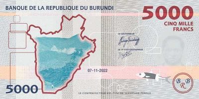 Бурунди: 5000 франков 2022 г. (реверс)