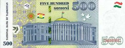 Таджикистан: 500 сомони 2022 г. (реверс)