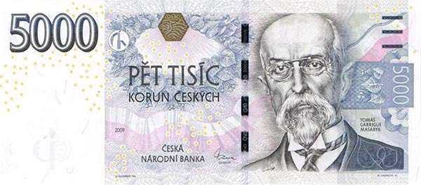 Чехия: 5000 крон 2009 г. (аверс)