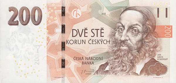 Чехия: 200 крон 2018 г. (аверс)