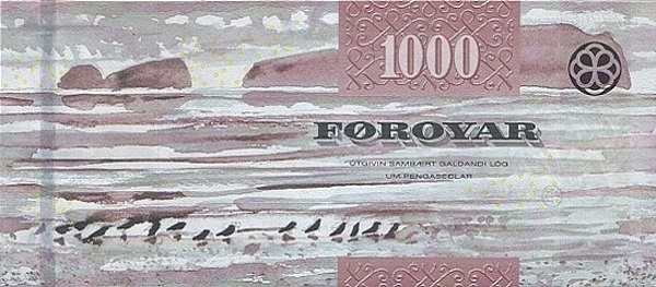 Фареры: 1000 крон 2011 г. (реверс)