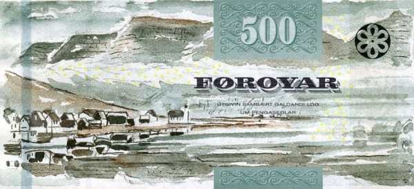 Фареры: 500 крон 2011 г. (реверс)