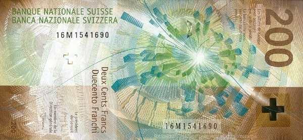 Швейцария: 200 франков 2016 г. (реверс)