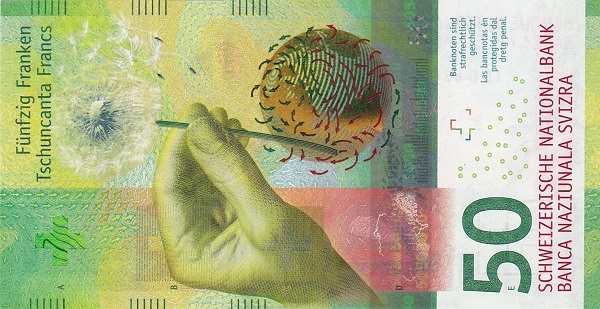 Швейцария: 50 франков 2015 г. (аверс)
